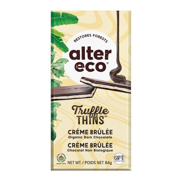 Truffle Thins Crème Brûlée Chocolat Noir Bio For Cheap