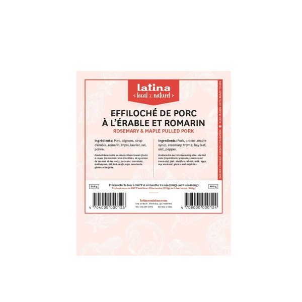 Effiloché de Porc à l Érable et Romarin For Cheap