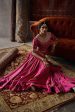 Cherry Red Silk Chanderi Lehenga Set Hot on Sale