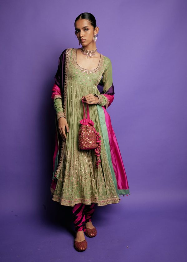 The Pakeezah Tissue Anarkali Set Discount