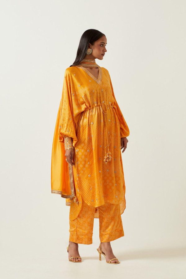 Yellow String Tunic With Pants For Sale