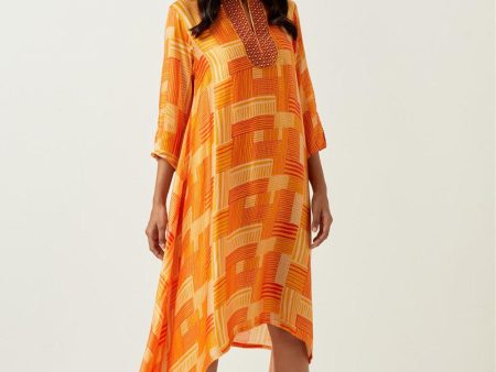 Yellow Printed Tunic on Sale