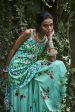 Turquoise Satin Silk Short Kurti Sharara Set Online