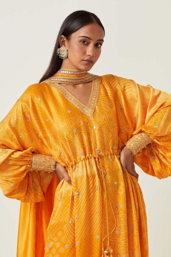 Yellow String Tunic With Pants For Sale