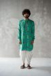 Turquoise Kurta And Silk Satin Dhoti Pants Online