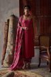 Cherry Red Satin Silk Straight Kurta Set Online Sale