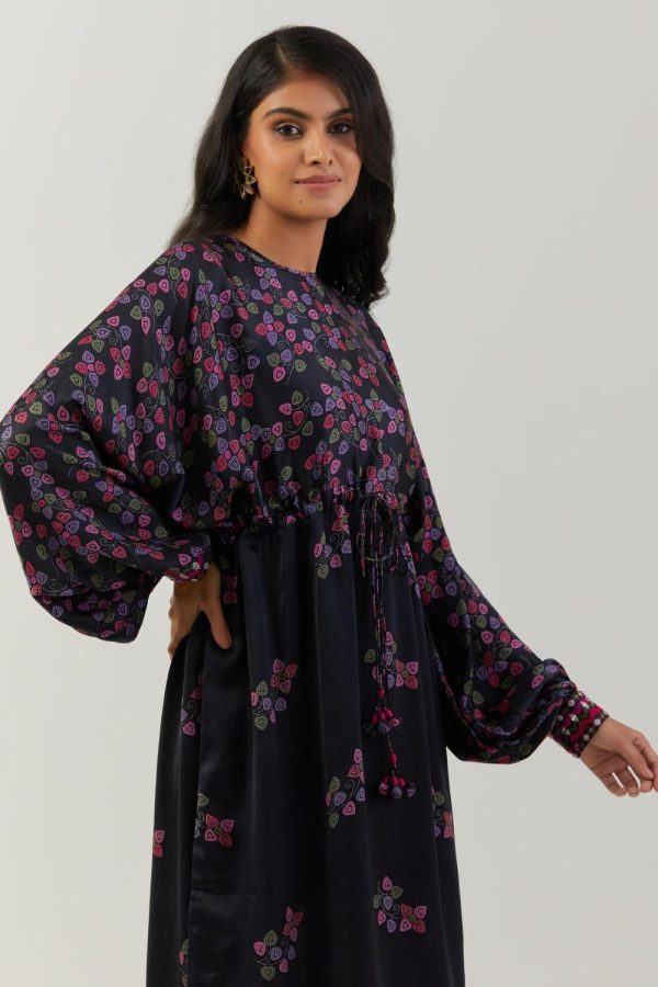 Black Printed String Tunic Online Hot Sale