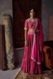 Cherry Red Silk Chanderi Lehenga Set Hot on Sale