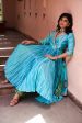 Turquoise Silk Chanderi Angrakha Set Supply