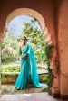 Turquoise Organza silk Saree Online Sale