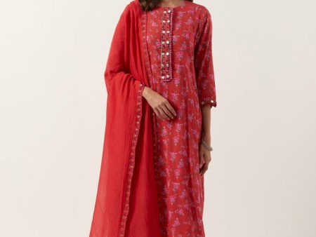 Surkh Laal Straight Kurta Set Supply