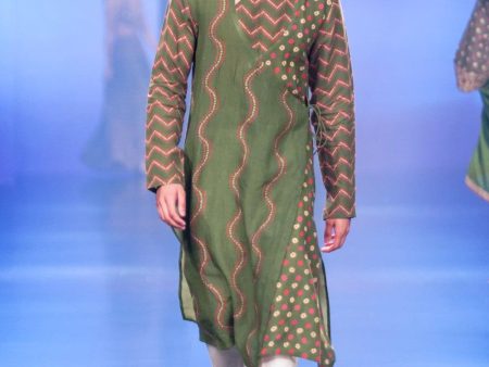 Bandhani Print Angrakha Style Kurta Set For Cheap