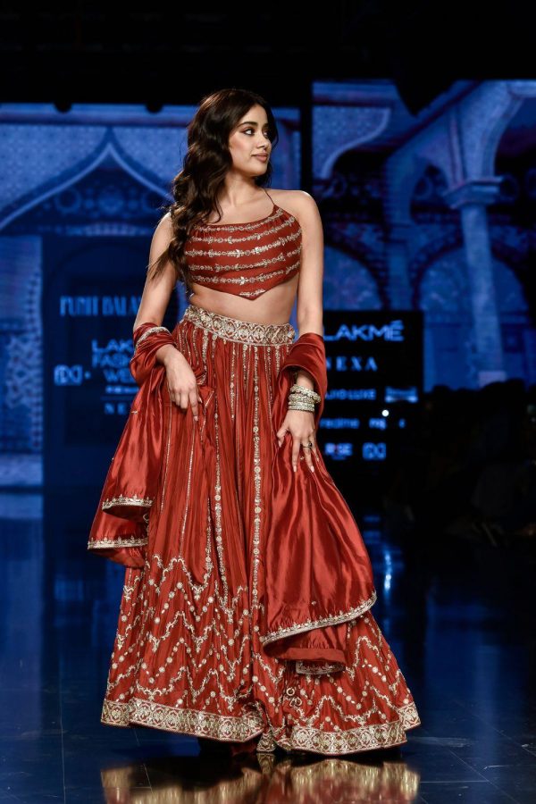 Brick Red Marodi Lehenga Set Discount