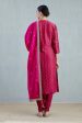 Cherry Red Silk Chanderi Kurta Set Discount