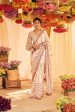 Blush Pink Printed Saree With Cuff Sleeve Blouse For Discount