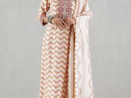 Blush Pink Printed kurta  With Dupatta And Pants Online Hot Sale