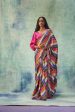 Stripes Saree With Rani Blouse Hot on Sale