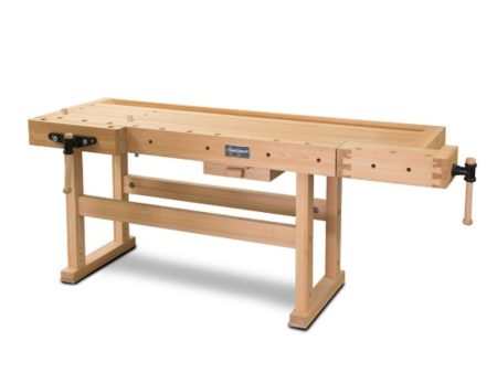 Banco da falegname professionale in legno massello con 2 morse 2100x700 mm LTF HB2010 Online now