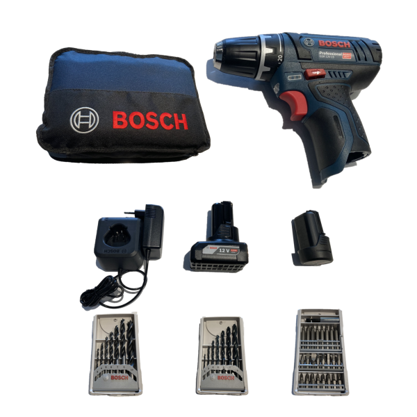 Trapano Avvitatore compatto con 2 batterie 12V 30 Nm BOSCH GSR 12V-15 For Sale